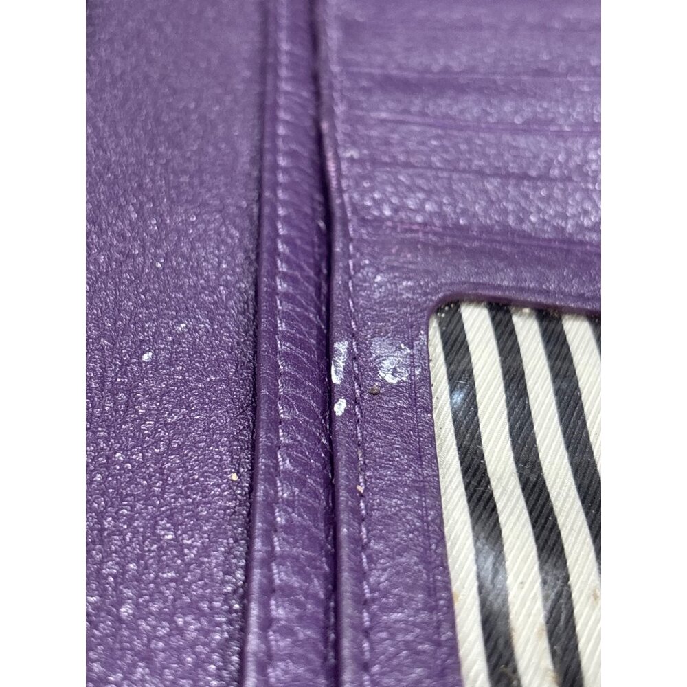 Kate Spade New York Purple Leather Wallet With Zip Pocket & Card Slots - Picture 5 of 8